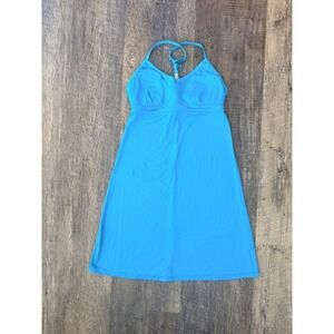 Athleta Blue Shorebreak Swim Dress Racerback Built-in Bra Women's Small